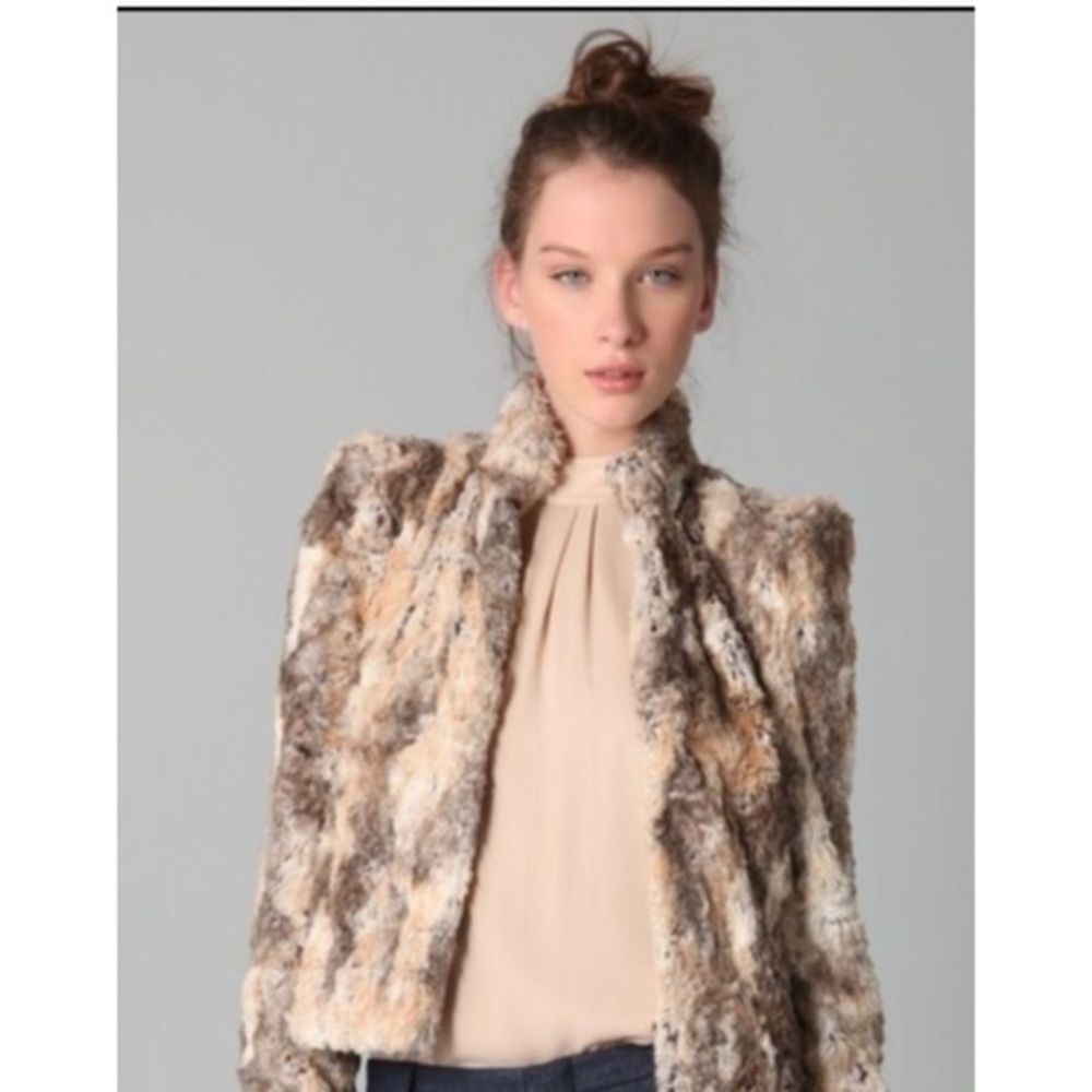 Alice + Olivia Multicolor Faux Fur Jacket XS